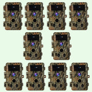 Pack x10 Caméras Piège Photo 48MP 1296P 940nm IR Camera Chasse Infrarouge Vision Nocturne, 0,1s Vitesse de Dclenchement Caméra de Jeu IP66 Étanche|A262