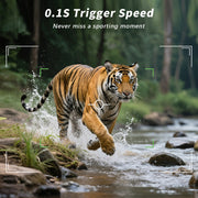 Pack x2 Blazevideo A106W 4K WIFI 64MP Caméra de surveillance 100ft Vision nocturne activée par le mouvement, vitesse de déclenchement de 0,1 seconde, sans lueur, étanche, pour l'observation de la faune et la sécurité du jardin