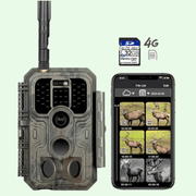 4G LTE Caméra de chasse 32MP 1296P Nocturne No Glow Invisible Infrarouge Détecteur de Mouvement avec carte SD 32GB sans carte SIM | 390GA Rouge