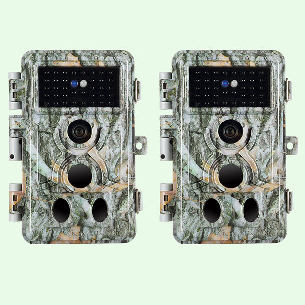 Pack x2 Caméras de Chasse 32MP 1296P 940nm IR Camera Chasse Infrarouge Vision Nocturne, 0,1s Vitesse de Dclenchement Caméra de Jeu IP66 Étanche |A262 Gris