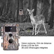 Pack x5 Caméras Piege Photographique Nocturne Vision 32MP HD1296P,Détection de Mouvement PIR de 70° Étanche IP66 et Fonction Time Lapse |A252 Gris