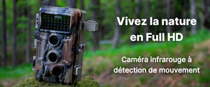 Camera de chasse et piège photographique Blaze Video: caméra infrarouge à détection de mouvement. Angle de détection jusqu'à 120°, jusqu'à 30 mètres de détection. Pas d'effet de halo, prise de photo et vidéo de jour comme de nuit. 