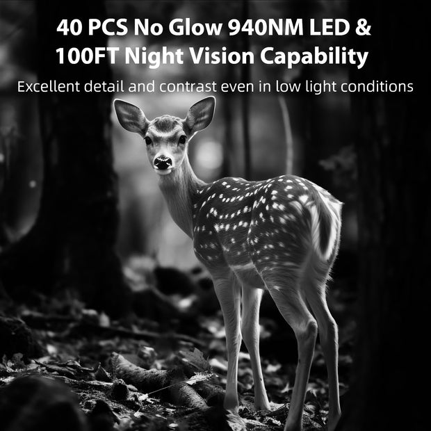 Caméra de Chasse 1296P Vidéo & 32MP Photo avec 100ft Vision Nocturne Mouvement Activé 0.1s Vitesse de Déclenchement Lmperméable à L'eau Pour Sécurité Domestique, Repérage de La Faune en Extérieur | T306 Vert