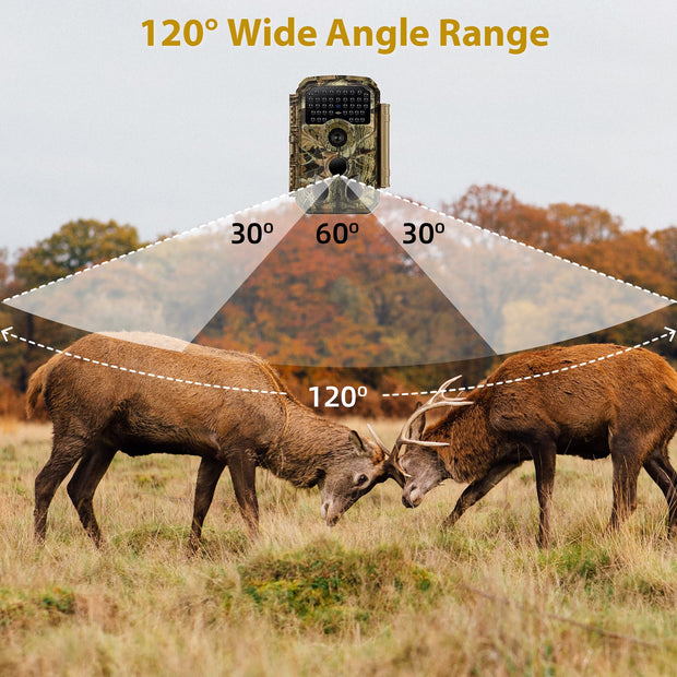 Caméra et Moniteurs de Chasse 1296P Vidéo & 32MP Photo avec 100ft Vision Nocturne Mouvement Activé 0.1s Vitesse de Déclenchement Lmperméable à L'eau Pour Sécurité Domestique, Repérage de La Faune en Extérieur | T306 Vert