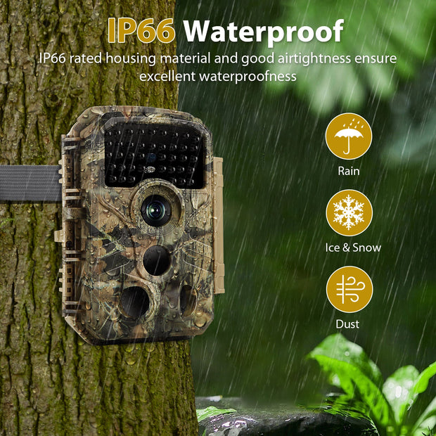 Caméra et Moniteurs de Chasse 1296P Vidéo & 32MP Photo avec 100ft Vision Nocturne Mouvement Activé 0.1s Vitesse de Déclenchement Lmperméable à L'eau Pour Sécurité Domestique, Repérage de La Faune en Extérieur | T306 Vert