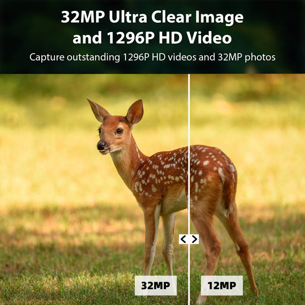 Caméra et Moniteurs de Chasse 1296P Vidéo & 32MP Photo avec 100ft Vision Nocturne Mouvement Activé 0.1s Vitesse de Déclenchement Lmperméable à L'eau Pour Sécurité Domestique, Repérage de La Faune en Extérieur | T306 Gris