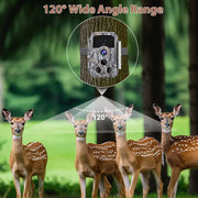 Caméra et Moniteurs de Chasse 1296P Vidéo & 32MP Photo avec 100ft Vision Nocturne Mouvement Activé 0.1s Vitesse de Déclenchement Lmperméable à L'eau Pour Sécurité Domestique, Repérage de La Faune en Extérieur | T306 Gris