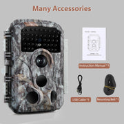 Caméra et Moniteurs de Chasse 1296P Vidéo & 32MP Photo avec 100ft Vision Nocturne Mouvement Activé 0.1s Vitesse de Déclenchement Lmperméable à L'eau Pour Sécurité Domestique, Repérage de La Faune en Extérieur | T306 Gris