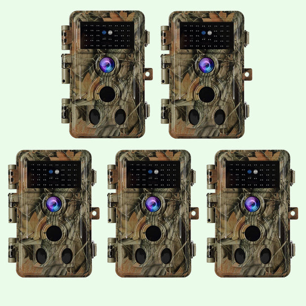 Pack x5 Caméras de Chasse 48MP 1296P 940nm IR Camera Chasse Infrarouge Vision Nocturne,0,1s Vitesse de Dclenchement Caméra de Jeu IP66 Étanche |A262Vert