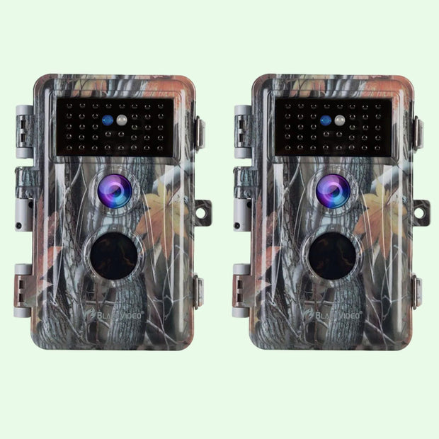 Pack x2 Caméras de Chasse Nocturne Vision 32MP HD 1296P,Détection de Mouvement PIR de 70° Étanche IP66 et Fonction Time Lapse |A252 Camouflage Sombre