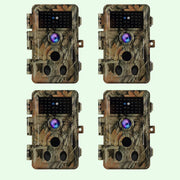 Pack x4 Caméras Piège Photo 48MP 1296P 940nm IR Camera Chasse Infrarouge Vision Nocturne, 0,1s Vitesse de Dclenchement Caméra de Jeu IP66 Étanche|A262