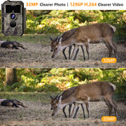 Caméra de Chasse WiFi Bluetooth,32MP et des vidéos HD 1296P,Détection de Mouvement 110°PIR, Protection de Mot de Passe et IP66 Étanche|W600 Brun