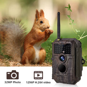 Caméra de Chasse WiFi Bluetooth,32MP et des vidéos HD 1296P,Détection de Mouvement 110°PIR, Protection de Mot de Passe et IP66 Étanche|W600 Rouge