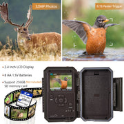 Caméra de Chasse WiFi Bluetooth,32MP et des vidéos HD 1296P,Détection de Mouvement 110°PIR, Protection de Mot de Passe et IP66 Étanche|W600 Rouge