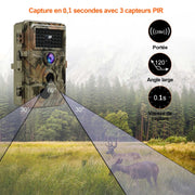Caméra de Chasse 32MP 1296P 940nm IR Camera Chasse Infrarouge Vision Nocturne, 0,1s Vitesse de Dclenchement Caméra de Jeu IP66 Étanche |A262Vert