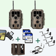 Pack x2 Piège Photo Wifi A280W + x2 cartes SD 32Go + x2 supports de fixation + un lecteur carte SD + x2 boîtiers de protection + x2 Antivols à 4 chiffres