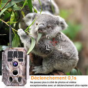 Pack x2 Caméras de Chasse WiFi Bluetooth, 32MP 1296P et Vision Nocturne,0.1S Temps de Déclenchement,No Glow LED Infrarouge et IP66 Étanche|A280W Vert