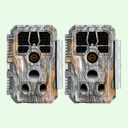 Pack x2 Caméras de Chasse, 32MP 1296P avec Son et Vision Nocturne,0.1S Temps de déclenchement No Glow LED Infrarouge, IP66 Étanche|A280 Gris clair