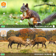 Pack x2 Photo 32MP Vidéo Full HD 4K 2160P Caméras de Chasse avec Audio et Détecteur de mouvement Vision nocturne Distance max. Distance jusqu'à 100ft, vitesse de déclenchement 0.1s, IP66 Étanche | T326 Gris