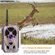 Caméra de Chasse WiFi Bluetooth, 48MP HD 1296P et Vision Nocturne,0.1S Temps de Déclenchement,No Glow LED Infrarouge et IP66 Étanche|A280W Vert