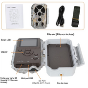 Caméra de Chasse WiFi Bluetooth, 48MP HD 1296P et Vision Nocturne,0.1S Temps de Déclenchement,No Glow LED Infrarouge et IP66 Étanche|A280W Vert