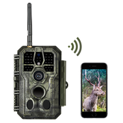 Caméra de Chasse WiFi Bluetooth, 48MP HD 1296P et Vision Nocturne,0.1S Temps de Déclenchement,No Glow LED Infrarouge et IP66 Étanche|A280W Vert