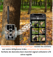 4G LTE Caméra de chasse 32MP 1296P avec carte SIM et 32GB SDCard Nocturne No Glow Invisible Infrarouge Détecteur de Mouvement | A390G  Vert