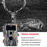 Pack x5 Caméras Animaux Nocturne Vision 32MP HD1296P,Détection de Mouvement PIR de 70° Étanche IP66 et Fonction Time Lapse et |A252 Camouflage Sombre